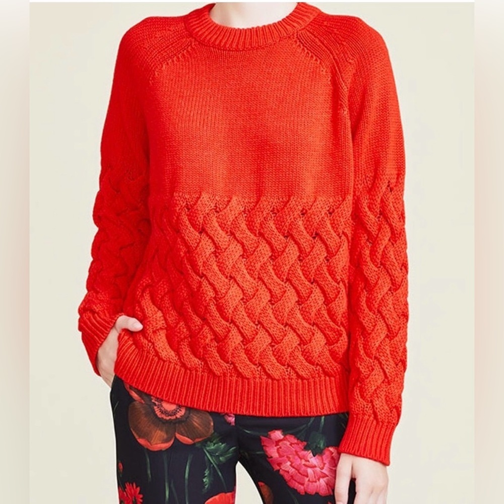 PEARL BY LELA ROSE Cable Knit Sweater